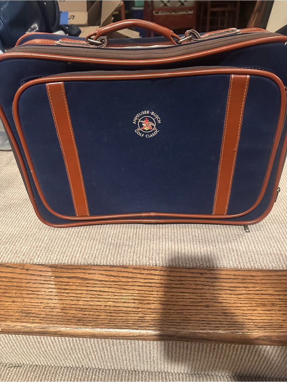 Navy and Brown Travel Briefcase